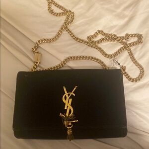 Yves Saint Laurent Black and Gold Chain Bag